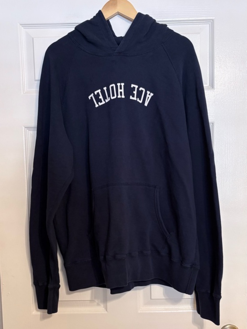Hiro Clark X Ace Hotel Hoodie XL Navy Pullover Sweatshirt